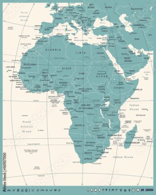 Poster Klassieke kaart van Afrika
