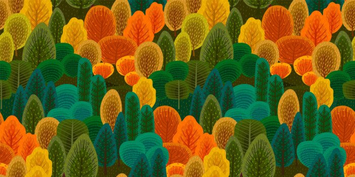 Poster Kleuren van de herfst op kleurrijke afbeeldingen