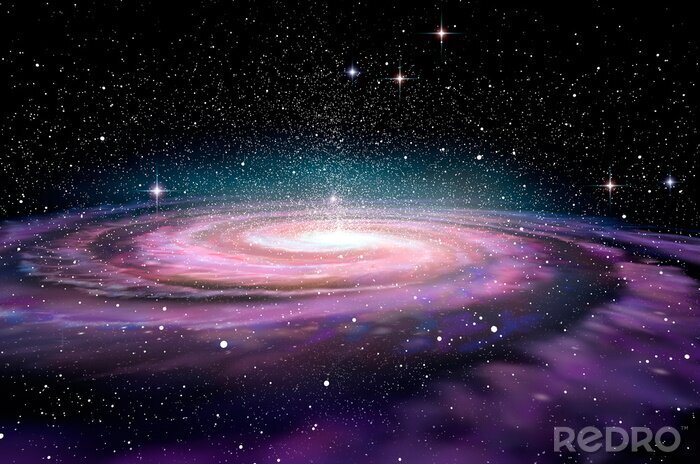 Poster Kleurrijk 3D sterrenstelsel