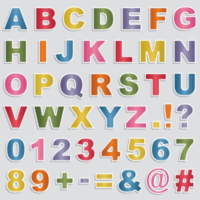 Kleurrijk alfabet met gedrukte letters