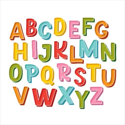 Poster Kleurrijk alfabet op een lichte achtergrond