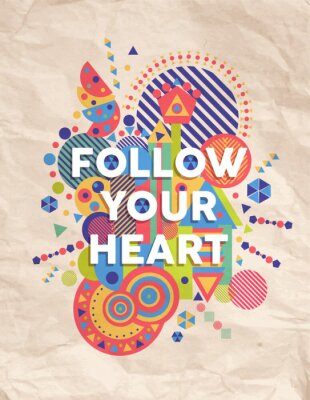 Poster Kleurrijke afbeeldingen volgen je hart