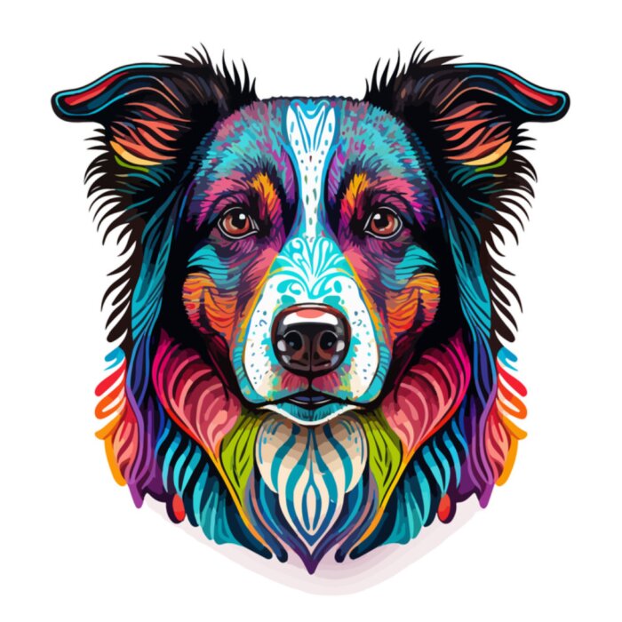 Poster Kleurrijke bordercollie