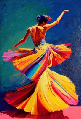 Poster Kleurrijke danseres