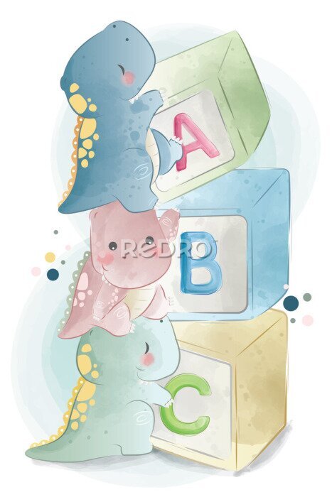 Poster Kleurrijke dieren met letters van het alfabet