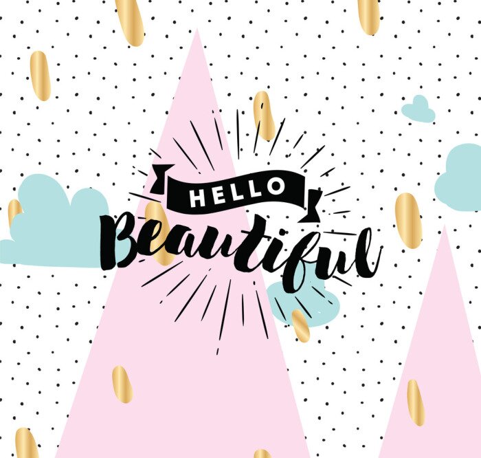 Poster Kleurrijke elementen en belettering