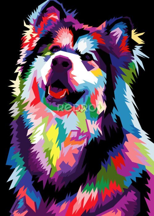 Poster Kleurrijke hond