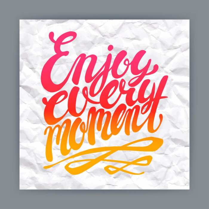 Poster Kleurrijke inscriptie op een verfrommelde zakdoek