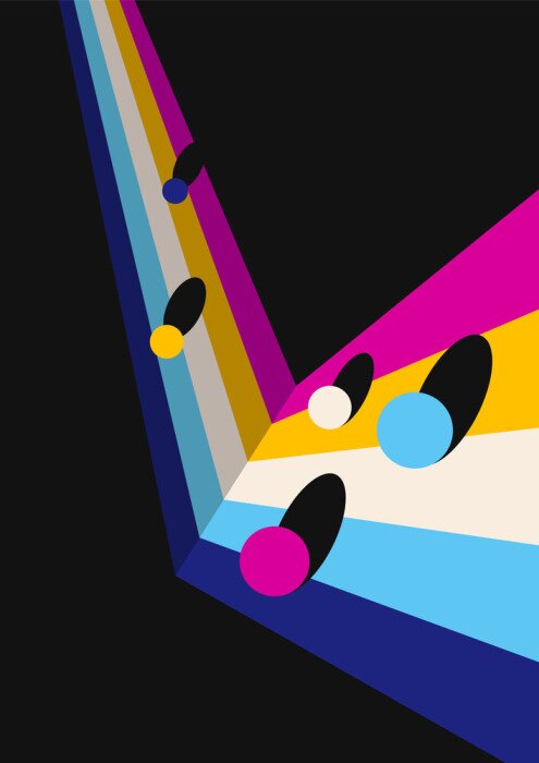 Poster Kleurrijke retro abstractie