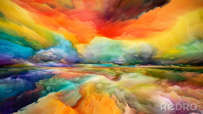 Poster Kleurrijke stapelwolken