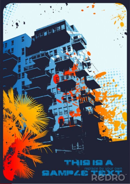 Poster kleurrijke stedelijke flyer-sjabloon