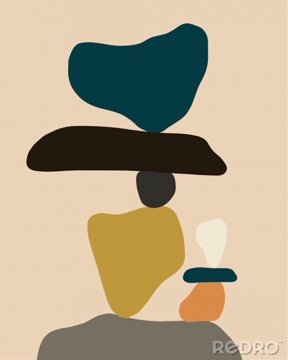Poster Kleurrijke stenen minimalistische afbeeldingen