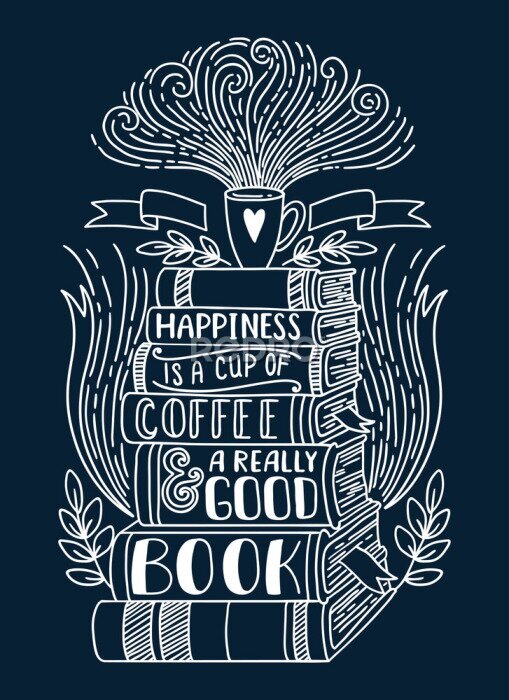 Poster Koffie en boeken
