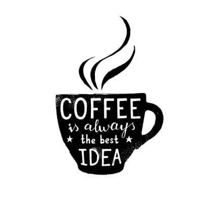 Sticker Koffiebeker XXL met witte letters