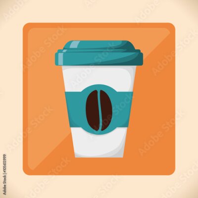 Poster Koffiemok voor onderweg in posterstijl