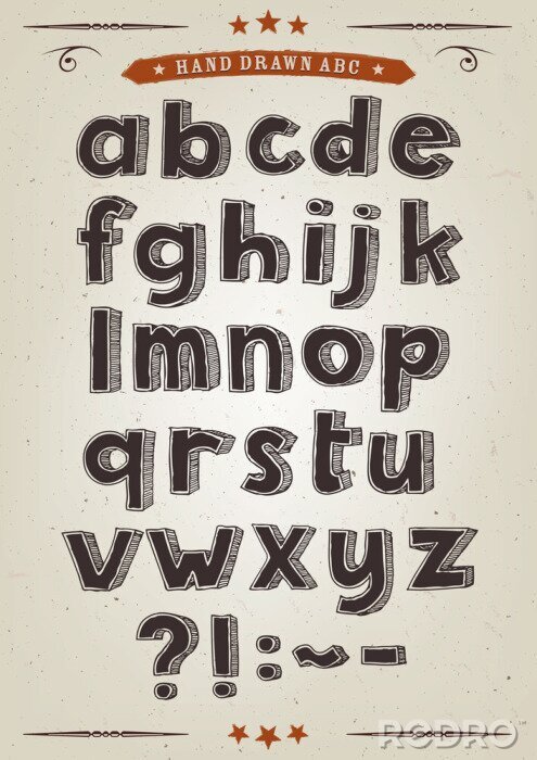 Poster Komisch geschreven alfabet