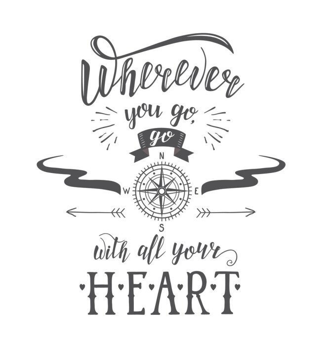 Poster Kompas en typografische zin