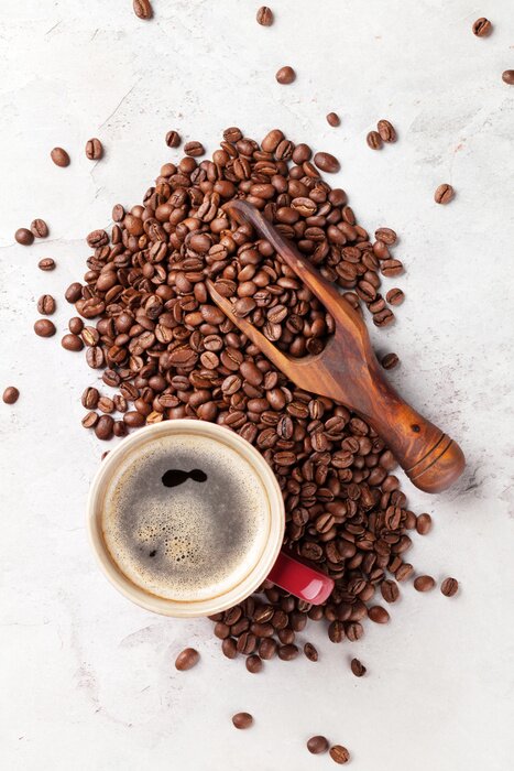 Poster Kopje koffie en bonen