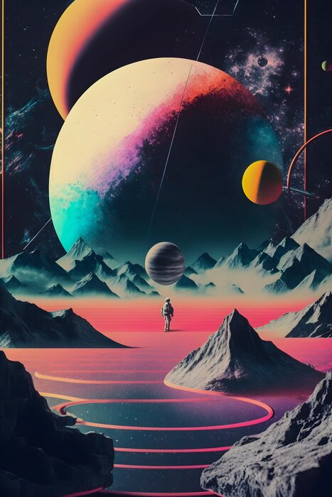 Poster Kosmische retro