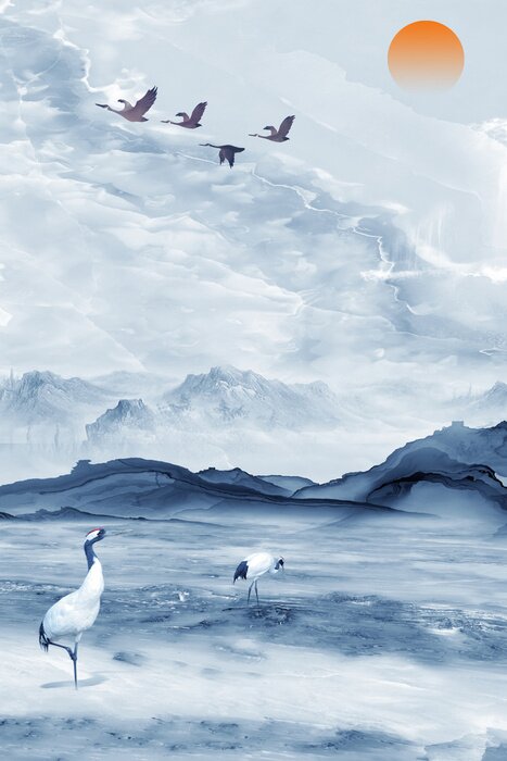 Poster Kranen aan de kust