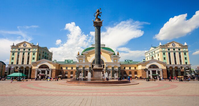 Poster Krasnoyarsk Trans-Siberian railway station
