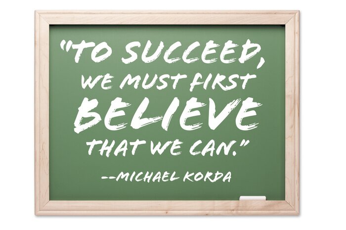 Poster Krijtbord citaat over zelfontplooiing