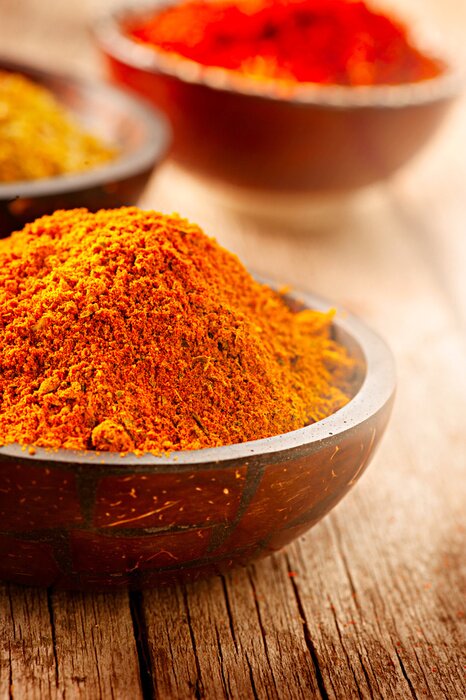 Poster Kruid. Verschillende kruiden over houten achtergrond