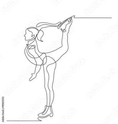 Poster Kunstschaatsen lijntekeningen