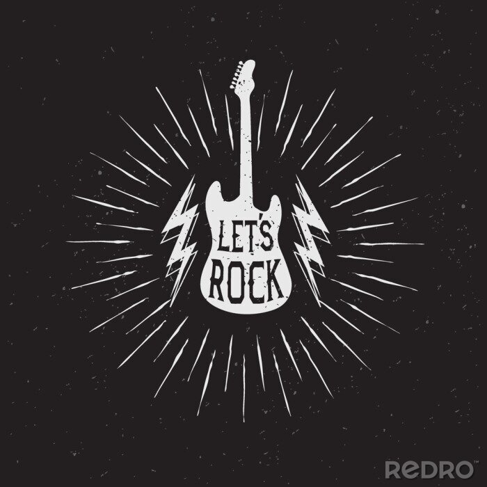 Poster Laat rockafdrukken embleem
