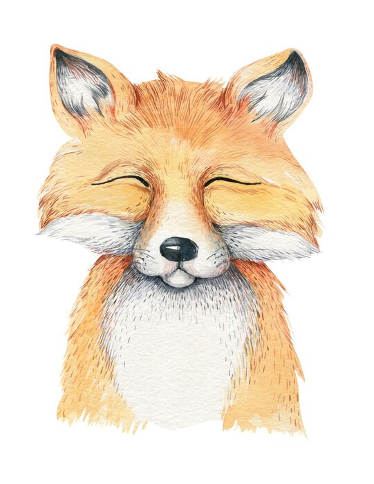 Poster Lachende sprookjesvos