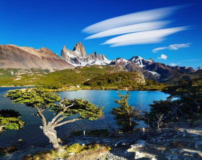 Poster Landschap met Argentijnse bergen