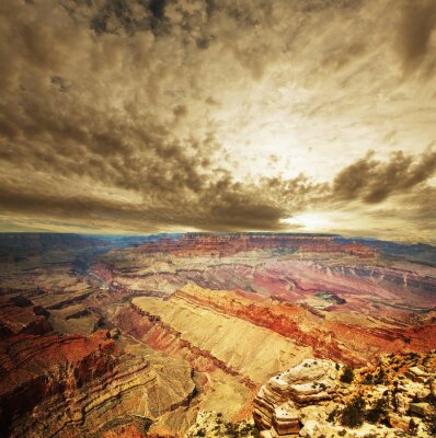 Poster Landschap met de Grand Canyon van bovenaf