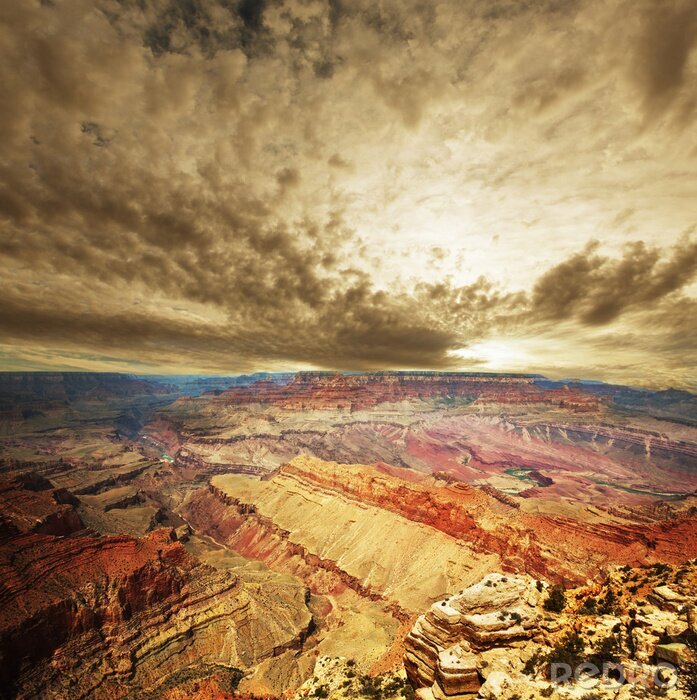 Poster Landschap met de Grand Canyon van bovenaf