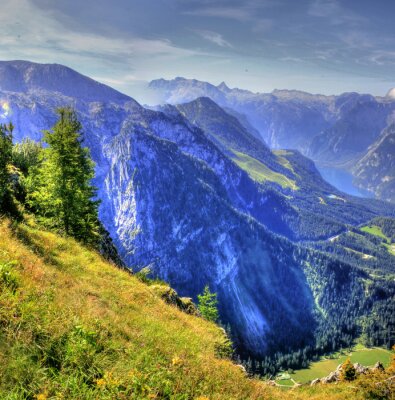 Poster Landschap met Duitse bergen