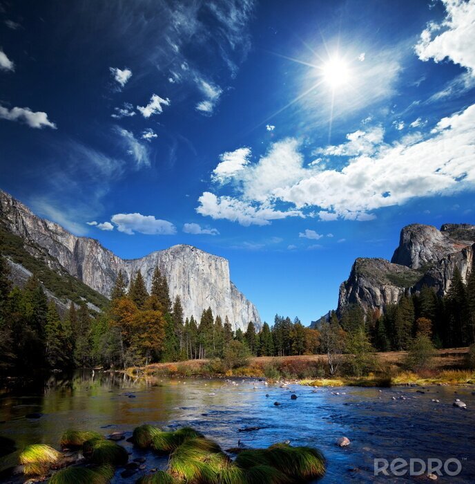 Poster Landschap van Yosemite Park