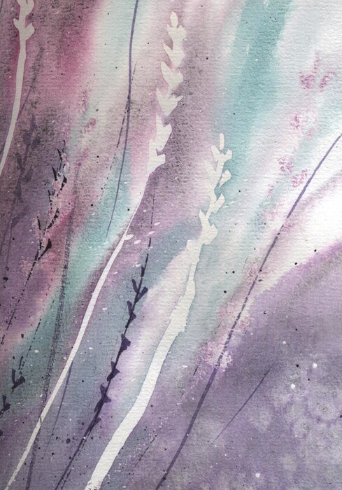 Poster Lavendel verf mozaïek