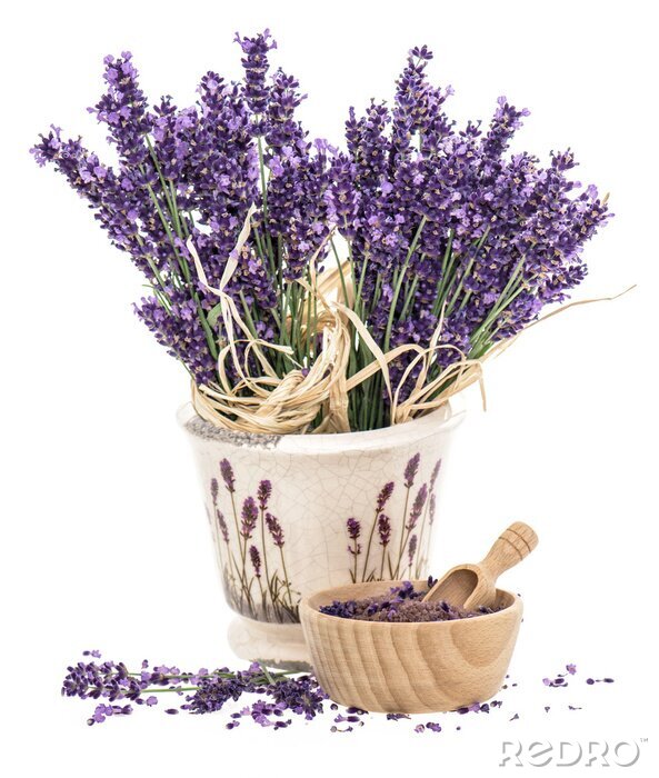 Poster Lavendelmotief op een pot met lavendel