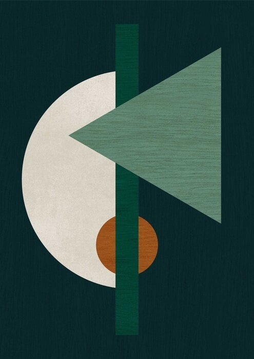 Poster Lay-out met een groene driehoek