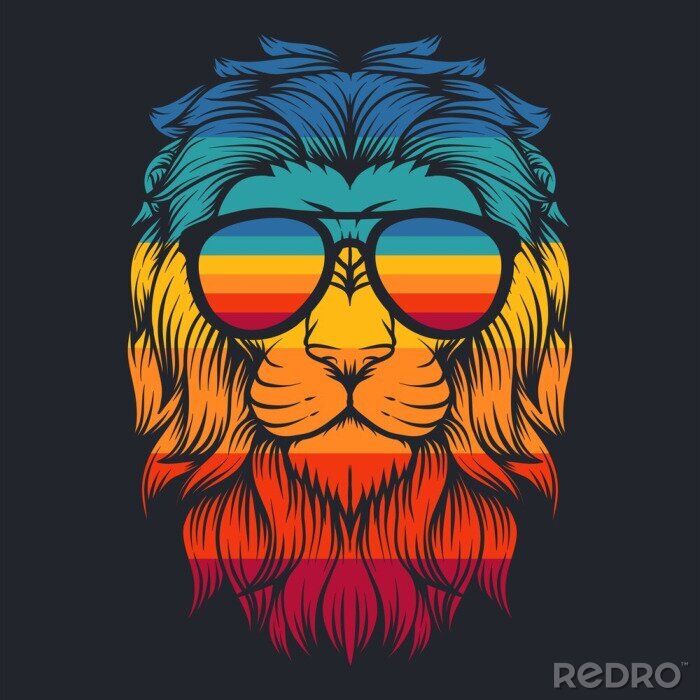 Poster Leeuw met bril
