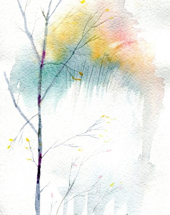 Poster Lenteberken op een witte achtergrond