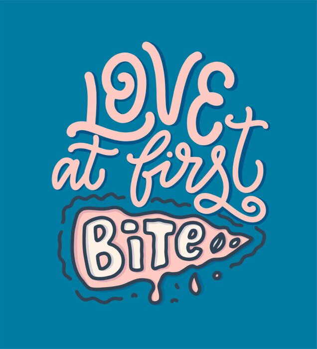 Poster Leuke pizza typografie