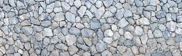 Poster Licht blauwe stenen muur