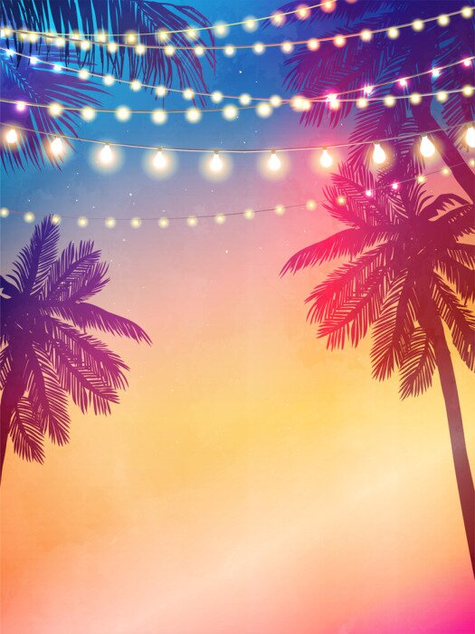 Poster Lichten bij zonsondergang