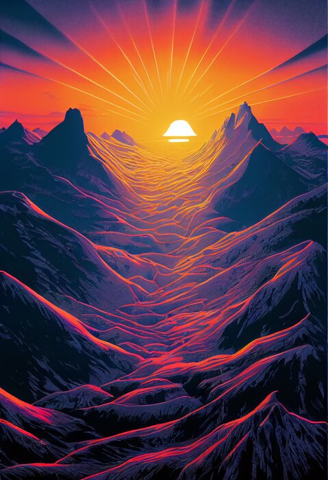 Poster Lichtgevende heuvels