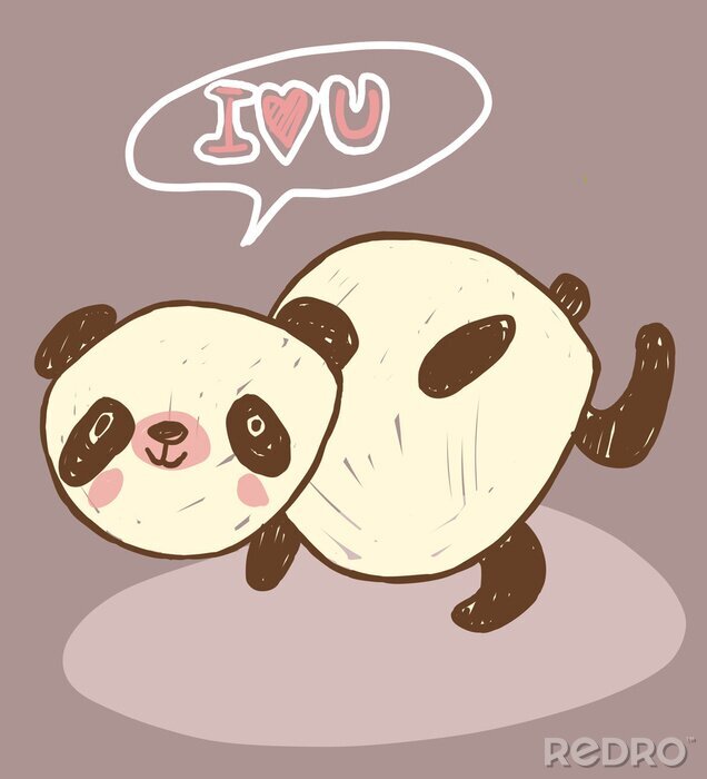 Poster Liefdevolle panda