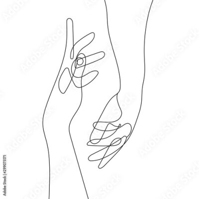 Poster Lijntekening van handen