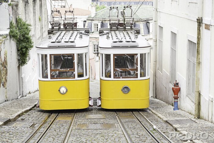 Poster Lissabon en oude trams