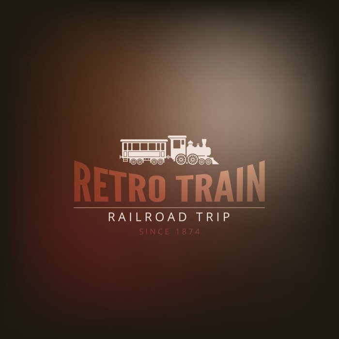 Poster Logo Trein Retro Vintage Label ontwerp vector sjabloon