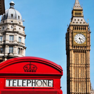 Poster Londen en de Big Ben in Groot-Brittannië