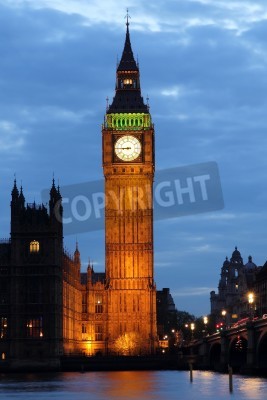 Poster Londen en de Big Ben 's nachts